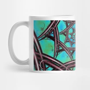 Verdigris Abstract Spiral Fractal Pattern Mug